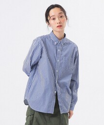 美品 サードマガジン ブラウス ギンガムチェック シャーリング 水色 美品 サードマガジン ブラウス ギンガムチェック シャーリング 水色