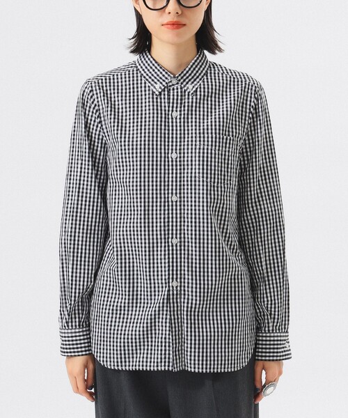 BEAMS BOY(ビームスボーイ)の「100/2 ギンガムチェック ボタンダウン シャツ(シャツ/ブラウス・レディース・ブラック/ネイビー/イエロー/グリーン・2/1/0)」の9枚目の写真