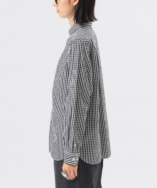 BEAMS BOY(ビームスボーイ)の「100/2 ギンガムチェック ボタンダウン シャツ(シャツ/ブラウス・レディース・ブラック/ネイビー/イエロー/グリーン・2/1/0)」の10枚目の写真
