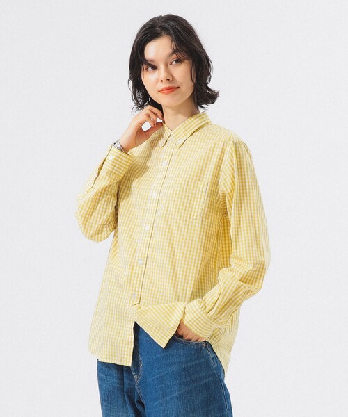 BEAMS BOY(ビームスボーイ)の「100/2 ギンガムチェック ボタンダウン シャツ(シャツ/ブラウス・レディース・ブラック/ネイビー/イエロー/グリーン・2/1/0)」の15枚目の写真