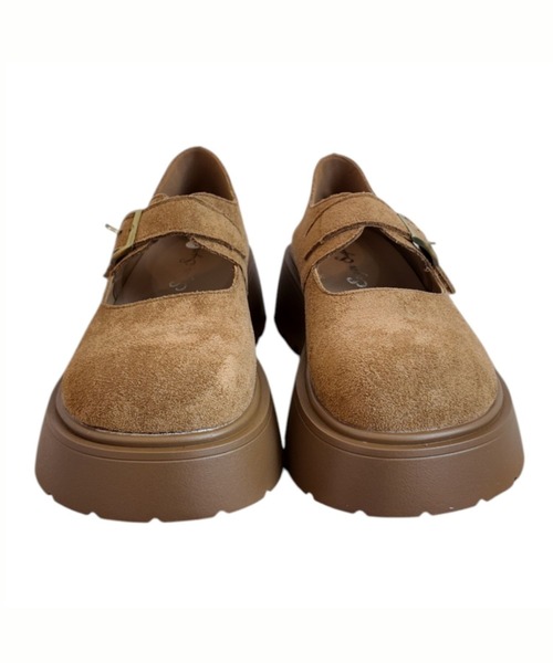 Sugar Sugar（シュガーシュガー）の「スエード　厚底　メリージェーン【SUGAR SUGAR シュガーシュガー】ベルクロ　レディース 9213（バレエシューズ・レディース・グレー系その他/キャメル・M/S/LL/L）」の10枚目の写真