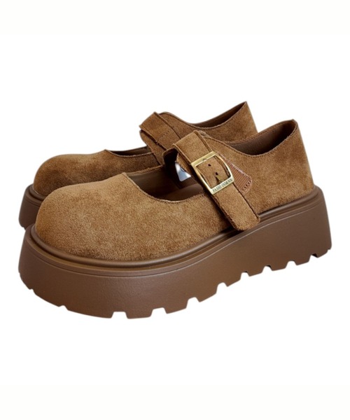 Sugar Sugar（シュガーシュガー）の「スエード　厚底　メリージェーン【SUGAR SUGAR シュガーシュガー】ベルクロ　レディース 9213（バレエシューズ・レディース・グレー系その他/キャメル・M/S/LL/L）」の11枚目の写真