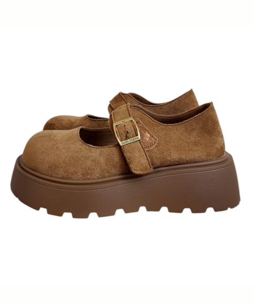 Sugar Sugar（シュガーシュガー）の「スエード　厚底　メリージェーン【SUGAR SUGAR シュガーシュガー】ベルクロ　レディース 9213（バレエシューズ・レディース・グレー系その他/キャメル・M/S/LL/L）」の12枚目の写真