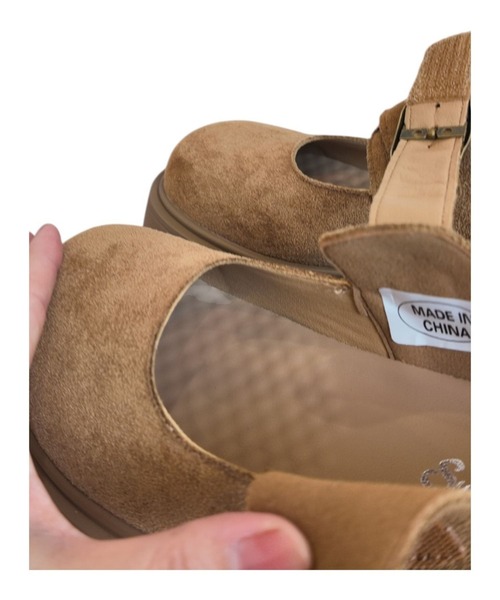 Sugar Sugar（シュガーシュガー）の「スエード　厚底　メリージェーン【SUGAR SUGAR シュガーシュガー】ベルクロ　レディース 9213（バレエシューズ・レディース・グレー系その他/キャメル・M/S/LL/L）」の14枚目の写真