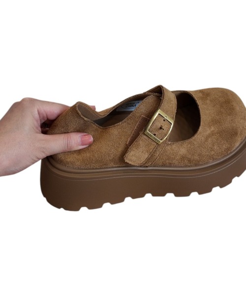 Sugar Sugar（シュガーシュガー）の「スエード　厚底　メリージェーン【SUGAR SUGAR シュガーシュガー】ベルクロ　レディース 9213（バレエシューズ・レディース・グレー系その他/キャメル・M/S/LL/L）」の19枚目の写真