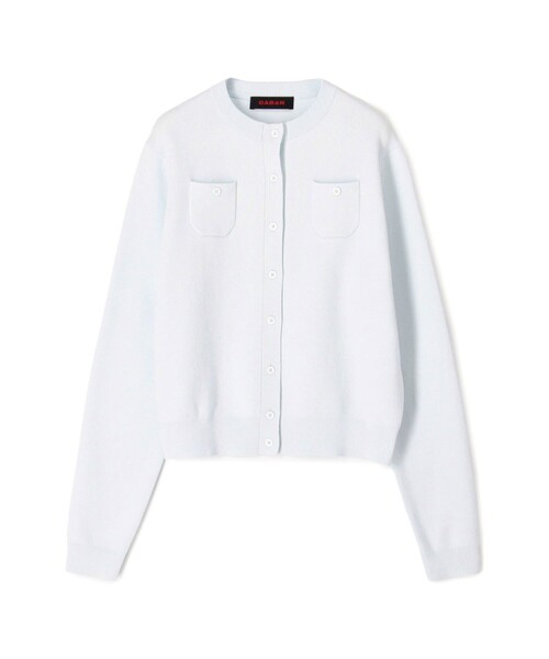 キャバン　コットンカシミヤ クルーネックカーディガン　S　ホワイト コットンカシミヤ クルーネックカーディガン（カーディガン/ボレロ