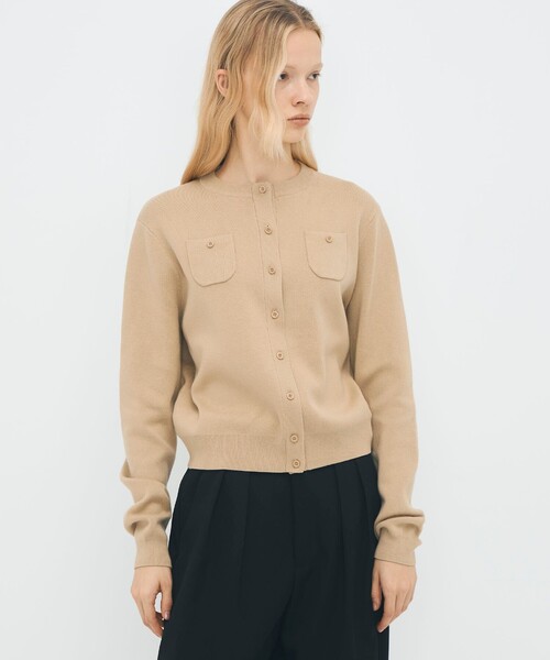 コットンカシミヤ クルーネックカーディガン（カーディガン/ボレロ