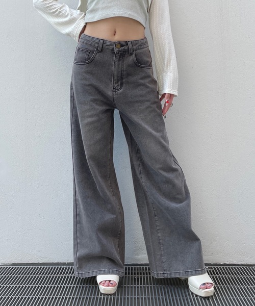 one way（ワンウェイ）の「バックリボンワイドデニムパンツ（デニムパンツ・レディース・ブラック/ブルー・SMALL/MEDIUM）」の14枚目の写真