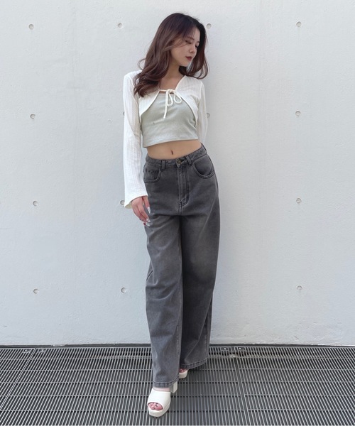 one way（ワンウェイ）の「バックリボンワイドデニムパンツ（デニムパンツ・レディース・ブラック/ブルー・SMALL/MEDIUM）」の16枚目の写真