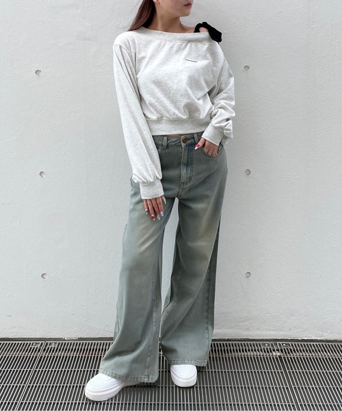 one way（ワンウェイ）の「バックリボンワイドデニムパンツ（デニムパンツ・レディース・ブラック/ブルー・SMALL/MEDIUM）」の15枚目の写真