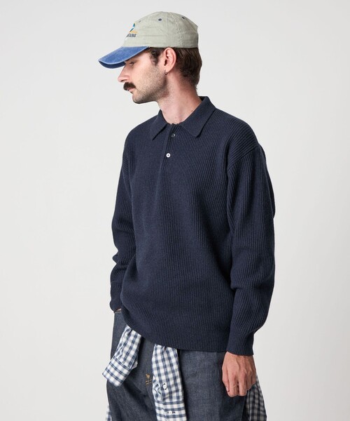 Steven Alan ポロカラーニット BLACK STEVEN ALAN セーター ニット 「Steven Alan」 オーストラリアン