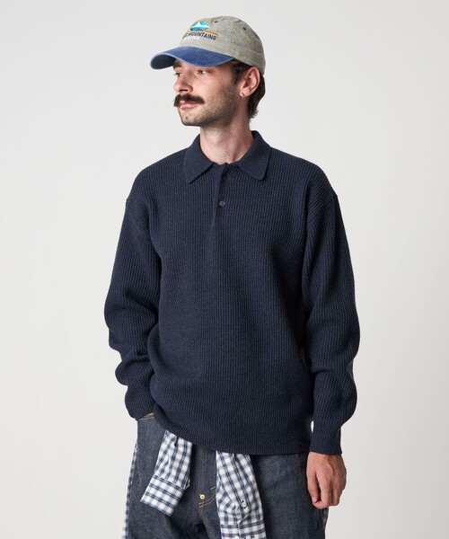 Steven Alan＞ オーストラリアンラムズウール ポロカラー ニット