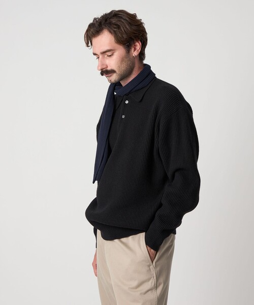 Steven Alan＞ オーストラリアンラムズウール ポロカラー ニット