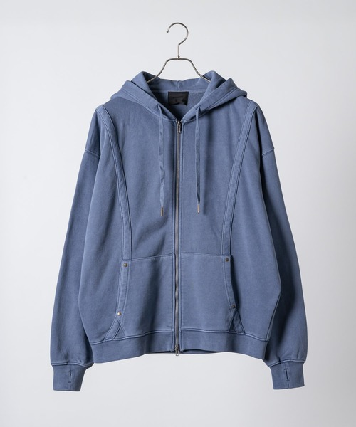 セール】Pigment-Dyed Double-Zip Hoodie - ピグメント加工ダブル