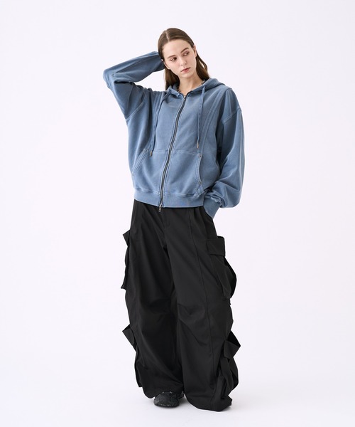 KUUUPY(クーピー)の「Pigment-Dyed Double-Zip Hoodie - ピグメント加工ダブルジップパーカー(パーカー・メンズ・ブルー/ブラック・LARGE/MEDIUM/SMALL)」の22枚目の写真