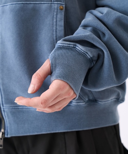 KUUUPY(クーピー)の「Pigment-Dyed Double-Zip Hoodie - ピグメント加工ダブルジップパーカー(パーカー・メンズ・ブルー/ブラック・LARGE/MEDIUM/SMALL)」の14枚目の写真