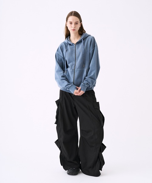 KUUUPY(クーピー)の「Pigment-Dyed Double-Zip Hoodie - ピグメント加工ダブルジップパーカー(パーカー・メンズ・ブルー/ブラック・LARGE/MEDIUM/SMALL)」の19枚目の写真