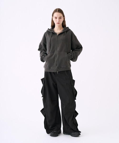 KUUUPY(クーピー)の「Pigment-Dyed Double-Zip Hoodie - ピグメント加工ダブルジップパーカー(パーカー・メンズ・ブルー/ブラック・LARGE/MEDIUM/SMALL)」の15枚目の写真