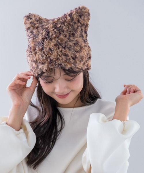 polcadot（ポルカドット）の「猫耳ファーワッチ ユニセックス（ニットキャップ/ビーニー・レディース・ベージュ系その他/ブラウン系その他/グレー・FREE）」の12枚目の写真