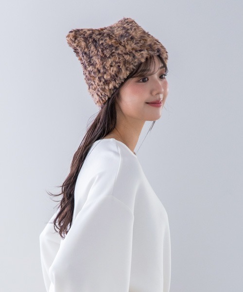 polcadot（ポルカドット）の「猫耳ファーワッチ ユニセックス（ニットキャップ/ビーニー・レディース・ベージュ系その他/ブラウン系その他/グレー・FREE）」の15枚目の写真