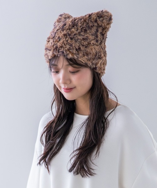 polcadot（ポルカドット）の「猫耳ファーワッチ ユニセックス（ニットキャップ/ビーニー・レディース・ベージュ系その他/ブラウン系その他/グレー・FREE）」の11枚目の写真