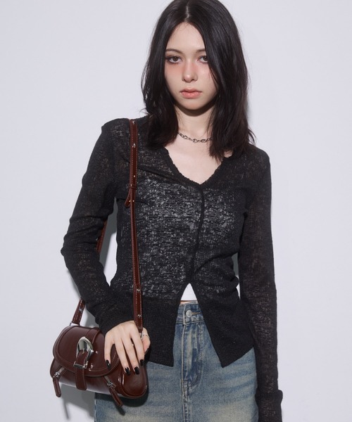 ENVYM（アンビー）の「Wファスナーハンドバッグ（ハンドバッグ・レディース・ボルドー/ブラック・FREE）」の4枚目の写真