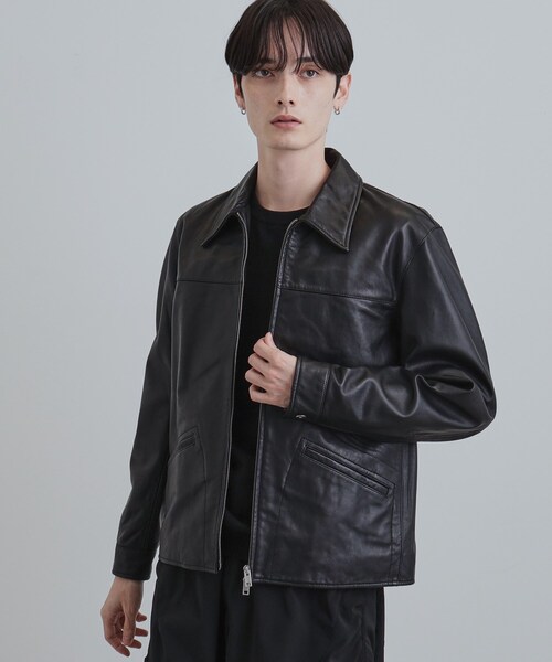 tk.TAKEO KIKUCHI（ティーケータケオキクチ）の「【本革】レザースポーツジャケット（ブルゾン・メンズ・ブラウン系1/ブラック・01/02/03）」の14枚目の写真
