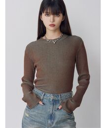 MURUA | メランジバイカラーリブニット(ニット/セーター)