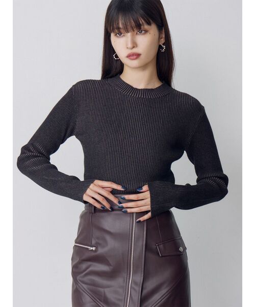 メランジバイカラーリブニット（ニット/セーター）｜MURUA