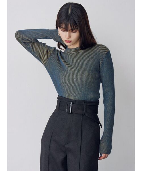 MURUA（ムルーア）の「メランジバイカラーリブニット（ニット/セーター・レディース・ベージュ/ブラック/ブラウン/レッド/ブルー・FREE）」の7枚目の写真