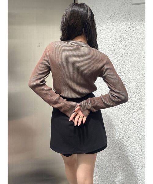 MEU！　ダークブラウン リブ編み セーター ファインニットセーター - ダークブラウン - レディース | H&M JP