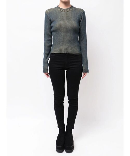 MURUA（ムルーア）の「メランジバイカラーリブニット（ニット/セーター・レディース・ベージュ/ブラック/ブラウン/レッド/ブルー・FREE）」の13枚目の写真