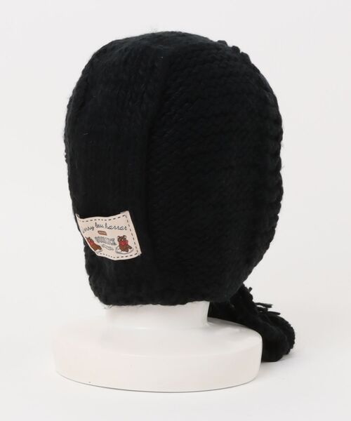 Burner(バーナー)の「【CHI SELECT】ふんわりポンポン くまロゴ耳当て イヤーマフ chi-bosi-2-15(ニットキャップ/ビーニー・レディース・ブラック/アイボリー/サックスブルー・FREE)」の7枚目の写真