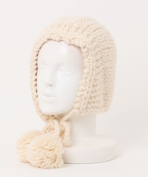 Burner(バーナー)の「【CHI SELECT】ふんわりポンポン くまロゴ耳当て イヤーマフ chi-bosi-2-15(ニットキャップ/ビーニー・レディース・ブラック/アイボリー/サックスブルー・FREE)」の16枚目の写真