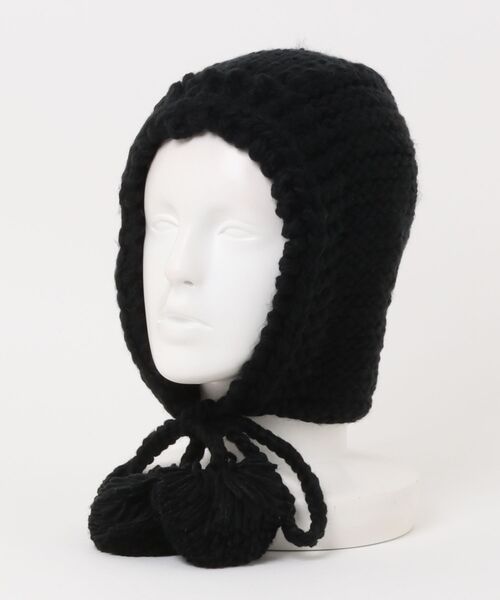 Burner(バーナー)の「【CHI SELECT】ふんわりポンポン くまロゴ耳当て イヤーマフ chi-bosi-2-15(ニットキャップ/ビーニー・レディース・ブラック/アイボリー/サックスブルー・FREE)」の15枚目の写真
