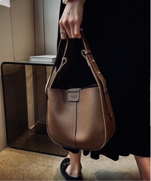 Burner(バーナー)の「【OKUOKU 0909】シボ加工 ミニショルダーバッグ oku-bag-27-25【RBTS】(ショルダーバッグ・レディース・ダークブラウン/ブラック・FREE)」の1枚目の写真