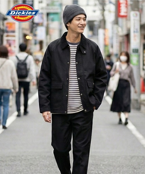 Dickies/ディッキーズ 襟コーデュロイ ダックキャンバス ワーク