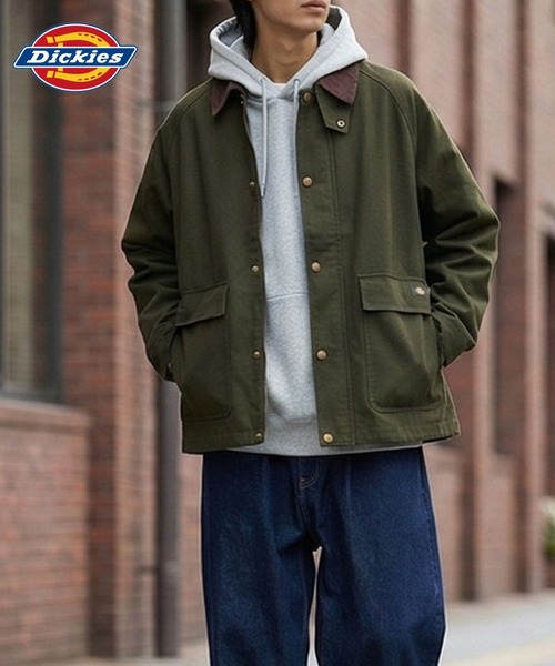 Dickies/ディッキーズ 襟コーデュロイ ダックキャンバス ワーク