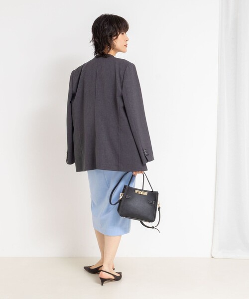 NOLLEY’S Sophi(ノーリーズソフィ)の「ウォッシャブルベルト付きラップ風タイトスカート(スカート・レディース・ライトグレー/ベージュ/サックスブルー・40/38/36/34)」の20枚目の写真