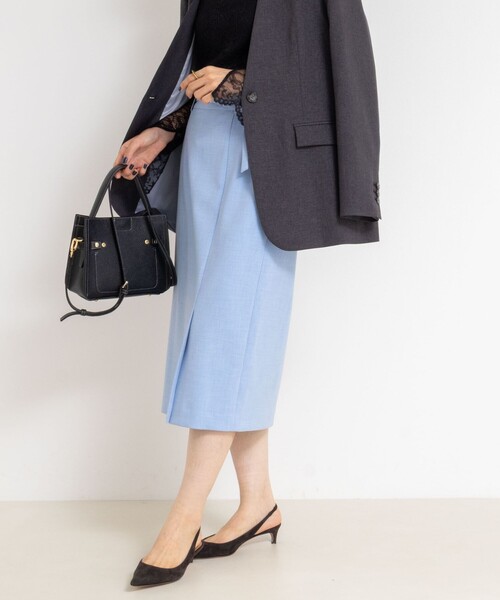 NOLLEY’S Sophi(ノーリーズソフィ)の「ウォッシャブルベルト付きラップ風タイトスカート(スカート・レディース・ライトグレー/ベージュ/サックスブルー・40/38/36/34)」の22枚目の写真