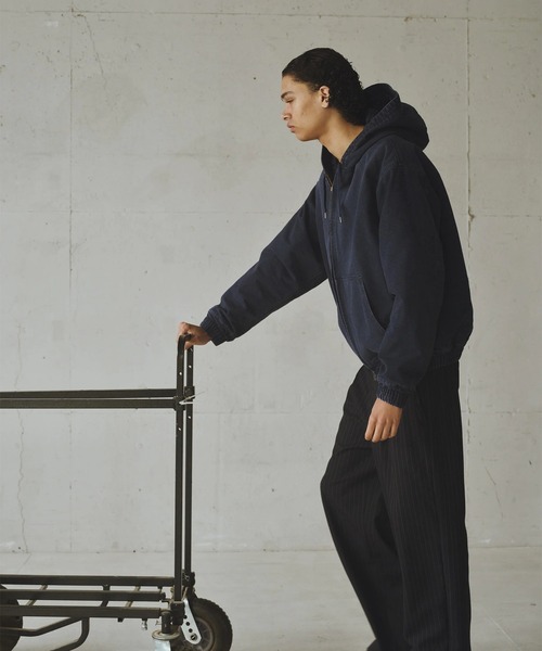 markaware（マーカウェア）の「オーガニックコットンダック / ワーカーズパーカー / WORKERS PARKA（パーカー・メンズ・ブラック/ネイビー/ブラウン・1/2）」の4枚目の写真