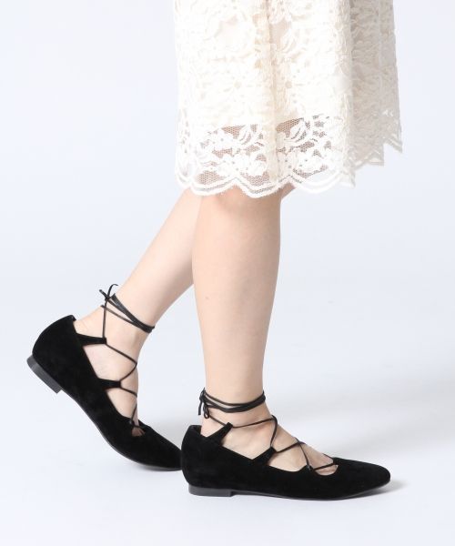 A part by(アパートバイ)の「レースUPインヒールバレエシューズ 713374(バレエシューズ・レディース・ブラック/ベビーピンク/キャメル/アイボリー・38/24.5cm/37/23.5cm)」の12枚目の写真