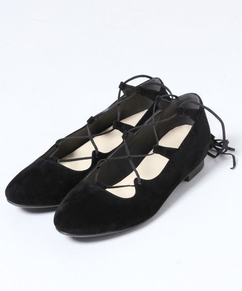 A part by(アパートバイ)の「レースUPインヒールバレエシューズ 713374(バレエシューズ・レディース・ブラック/ベビーピンク/キャメル/アイボリー・38/24.5cm/37/23.5cm)」の6枚目の写真