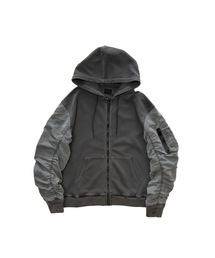 MMMM/ ヴィンテージ加工/ZIPパーカー/ナイロンツイル/ピグメント