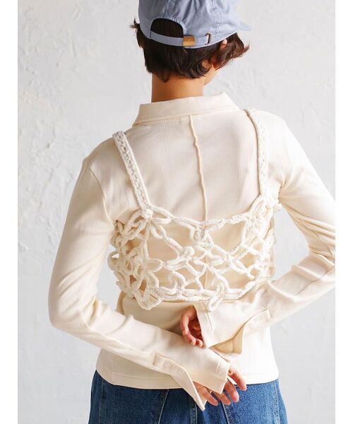 FIKA.(フィーカ)の「Flower motif knit bustier(その他トップス・レディース・ブラック/ブラウン/オフホワイト・MEDIUM)」の7枚目の写真