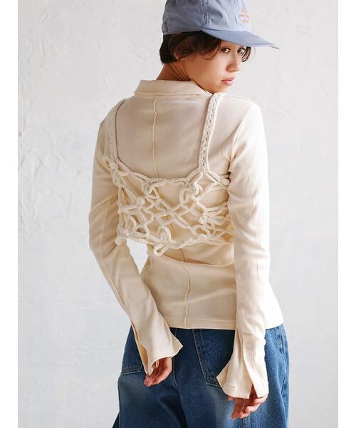FIKA.(フィーカ)の「Flower motif knit bustier(その他トップス・レディース・ブラック/ブラウン/オフホワイト・MEDIUM)」の8枚目の写真