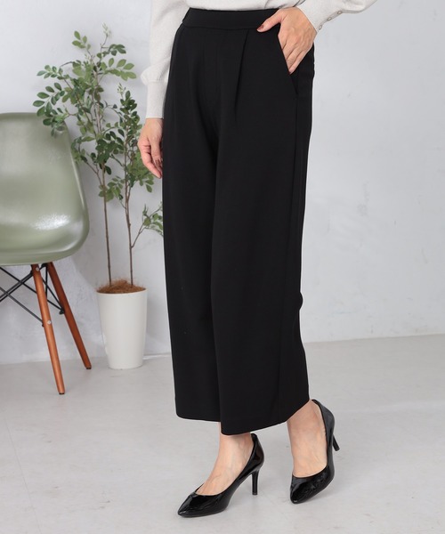 GALLORIA（ギャローリア）の「【キレメクパンツ】マルチストレッチ　ゆるワイドパンツ（その他パンツ・レディース・ブラック/ベージュ/ネイビー・S/M/L/LL）」の2枚目の写真