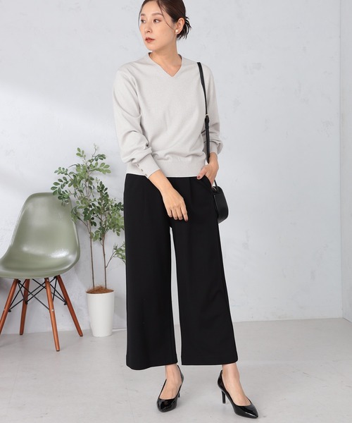 GALLORIA（ギャローリア）の「【キレメクパンツ】マルチストレッチ　ゆるワイドパンツ（その他パンツ・レディース・ブラック/ベージュ/ネイビー・S/M/L/LL）」の10枚目の写真