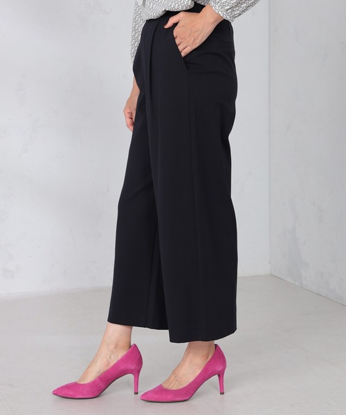 GALLORIA（ギャローリア）の「【キレメクパンツ】マルチストレッチ　ゆるワイドパンツ（その他パンツ・レディース・ブラック/ベージュ/ネイビー・S/M/L/LL）」の4枚目の写真