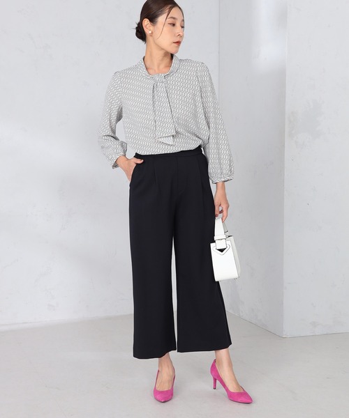 GALLORIA（ギャローリア）の「【キレメクパンツ】マルチストレッチ　ゆるワイドパンツ（その他パンツ・レディース・ブラック/ベージュ/ネイビー・S/M/L/LL）」の7枚目の写真